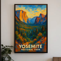 Abstract Yosemite Landscape Poster Vivid for Home Decor