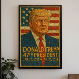 Trump Threads Unity Patriotic Surreal Poster