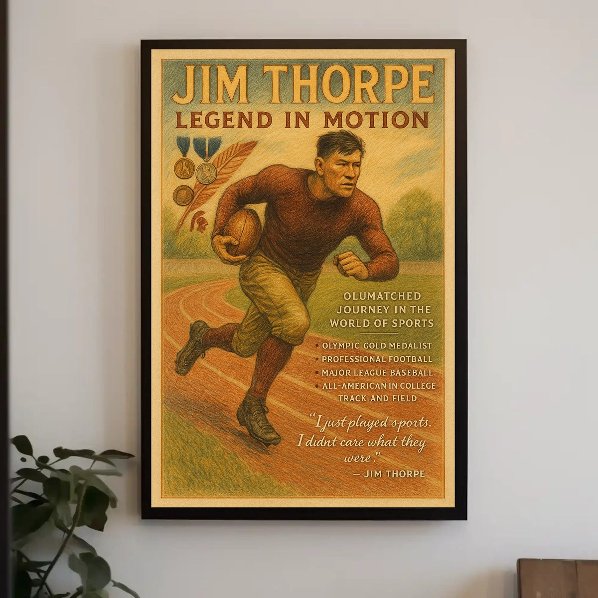 Legend in Motion The Unmatched Journey of a Sports Icon Jim Thorpe Poster