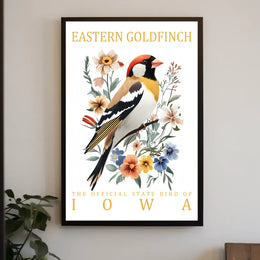Eastern Goldfinch Iowa State Bird Art Poster