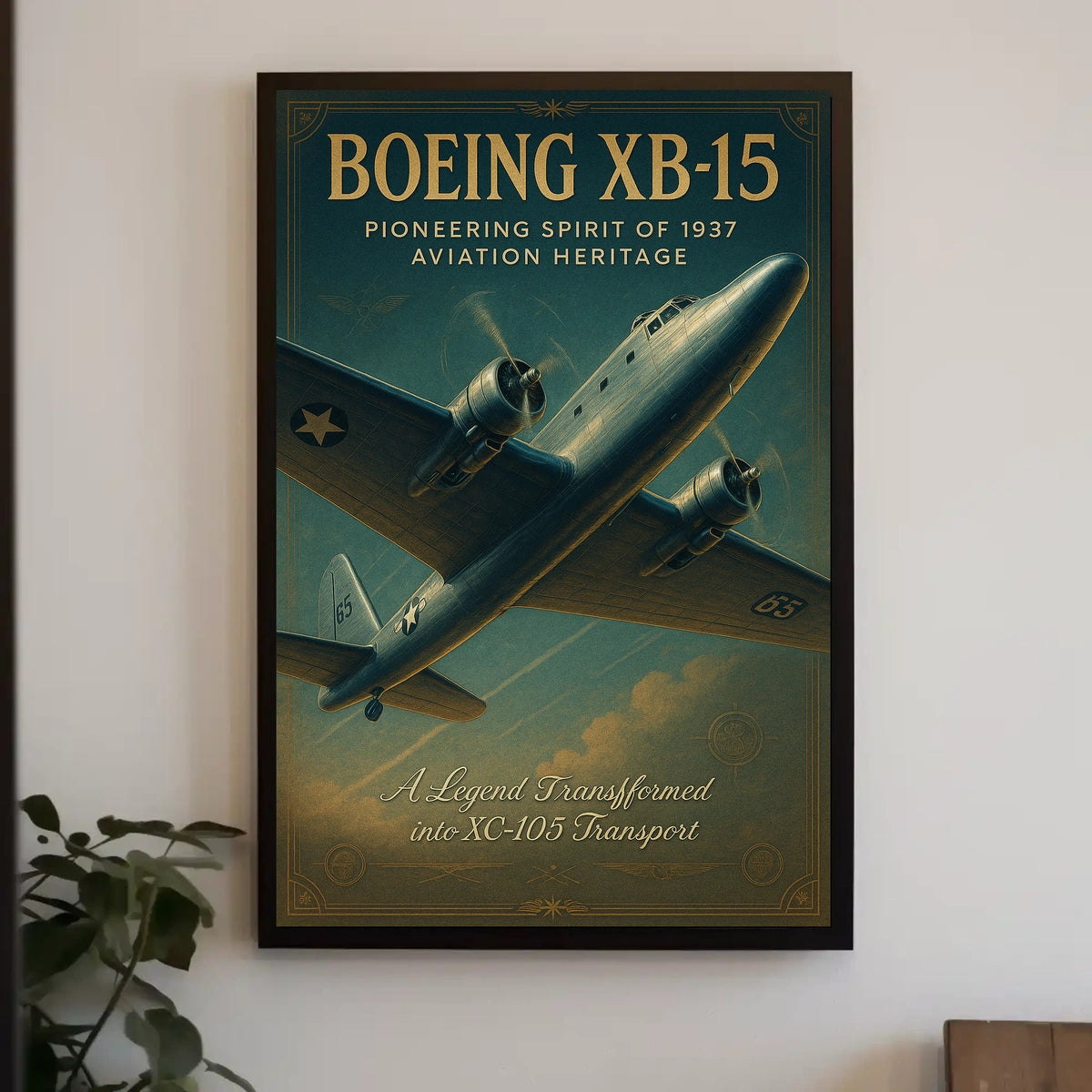 Boeing XB-15 Vintage Aviation Poster Art Print