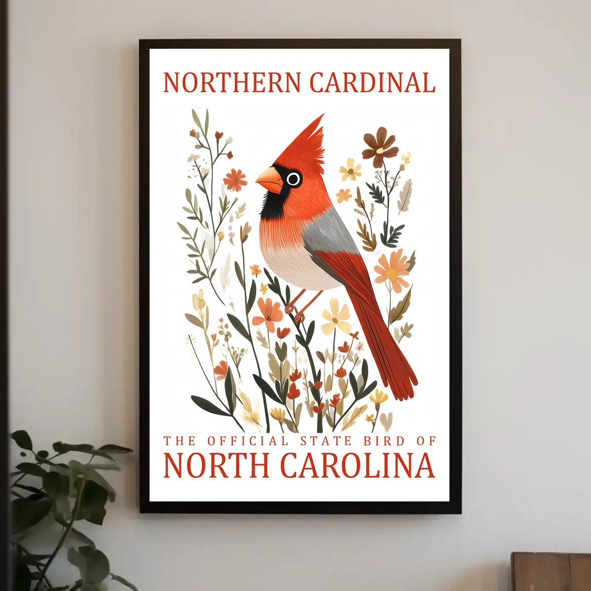 Northern Cardinal State Bird Nature Art Poster