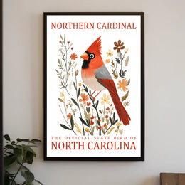 Northern Cardinal State Bird Nature Art Poster