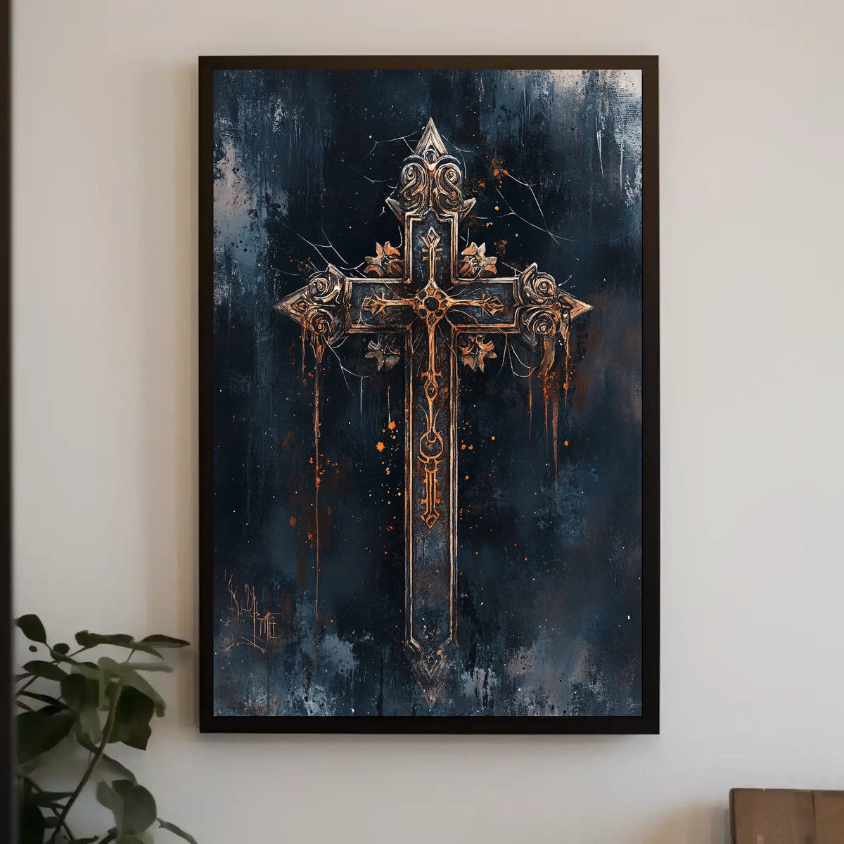 Intricate Gothic Design Cross Cultural Heritage Poster