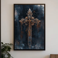 Intricate Gothic Design Cross Cultural Heritage Poster