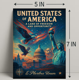 United States of America Land of Freedom and Opportunity Poster PosterGoat
