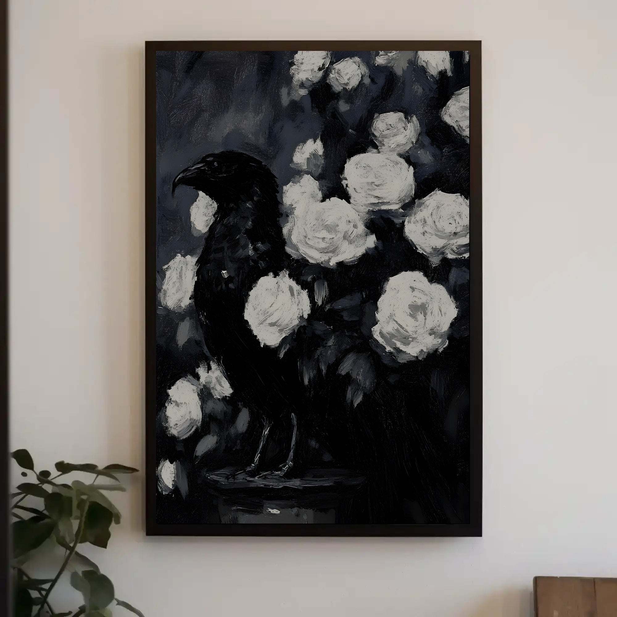 Raven and Roses: Gothic Animal Poster PosterGoat