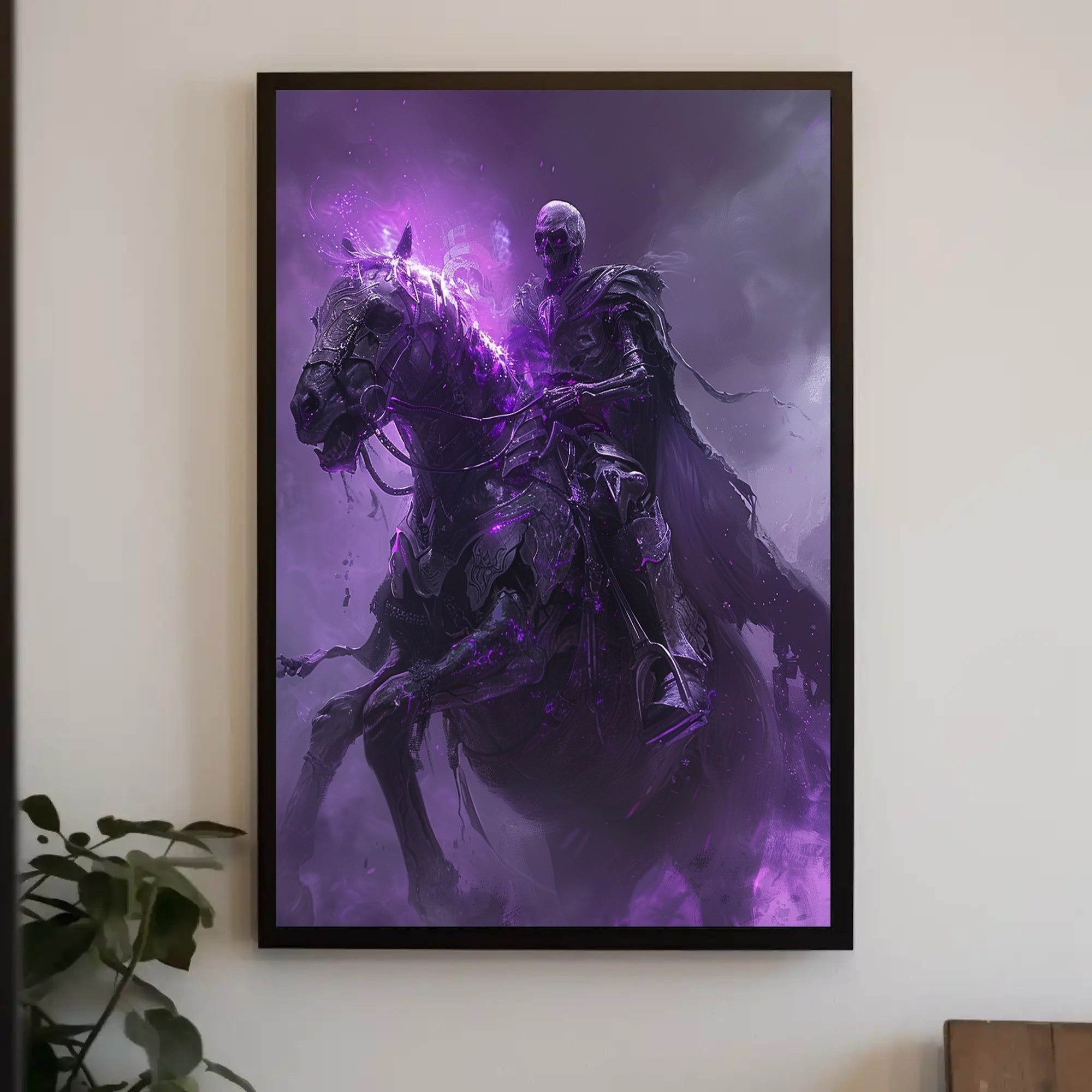 Skeletal Warrior Knight in Dark Mythology Fantasy Poster PosterGoat