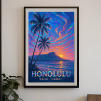 Honolulu Sunset Oahu, Hawaii Poster