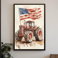 old fashioned farm tractor Poster