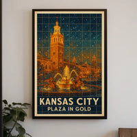 Kansas City Plaza In Gold Poster