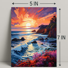 Vibrant Coastal Sunset Poster PosterGoat