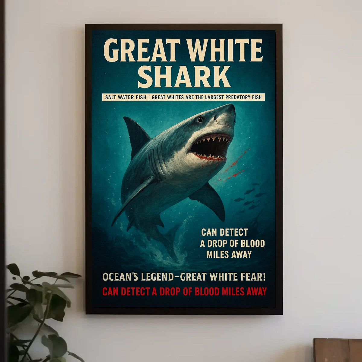 Oceans Legend Great White Shark Poster