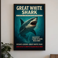 Oceans Legend Great White Shark Poster