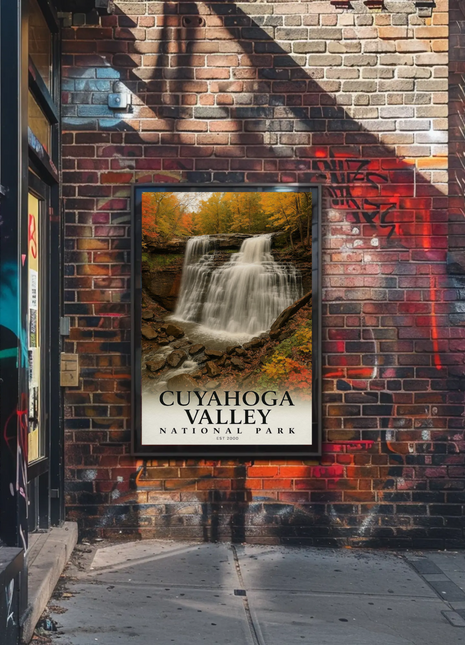 Cuyahoga Valley National Park Autumn Falls Travel Poster