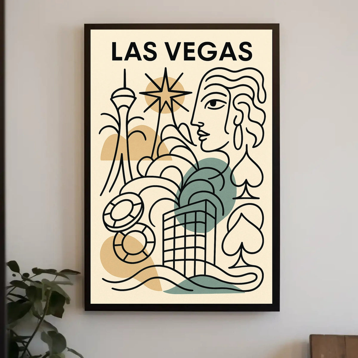 Las Vegas Art Deco Poster Vintage Wall Art Print for Decor