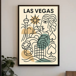 Las Vegas Art Deco Poster Vintage Wall Art Print for Decor