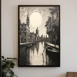 Venice Canal Romance Vintage Travel Poster