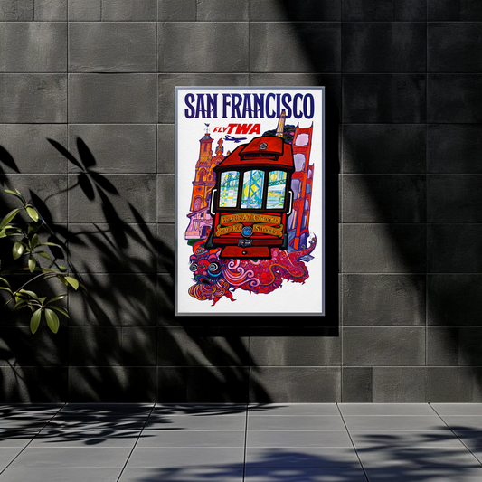 Fly TWA to San Francisco Travel Poster by David Klein