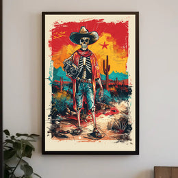 Desert Wanderer Skeleton Poster PosterGoat