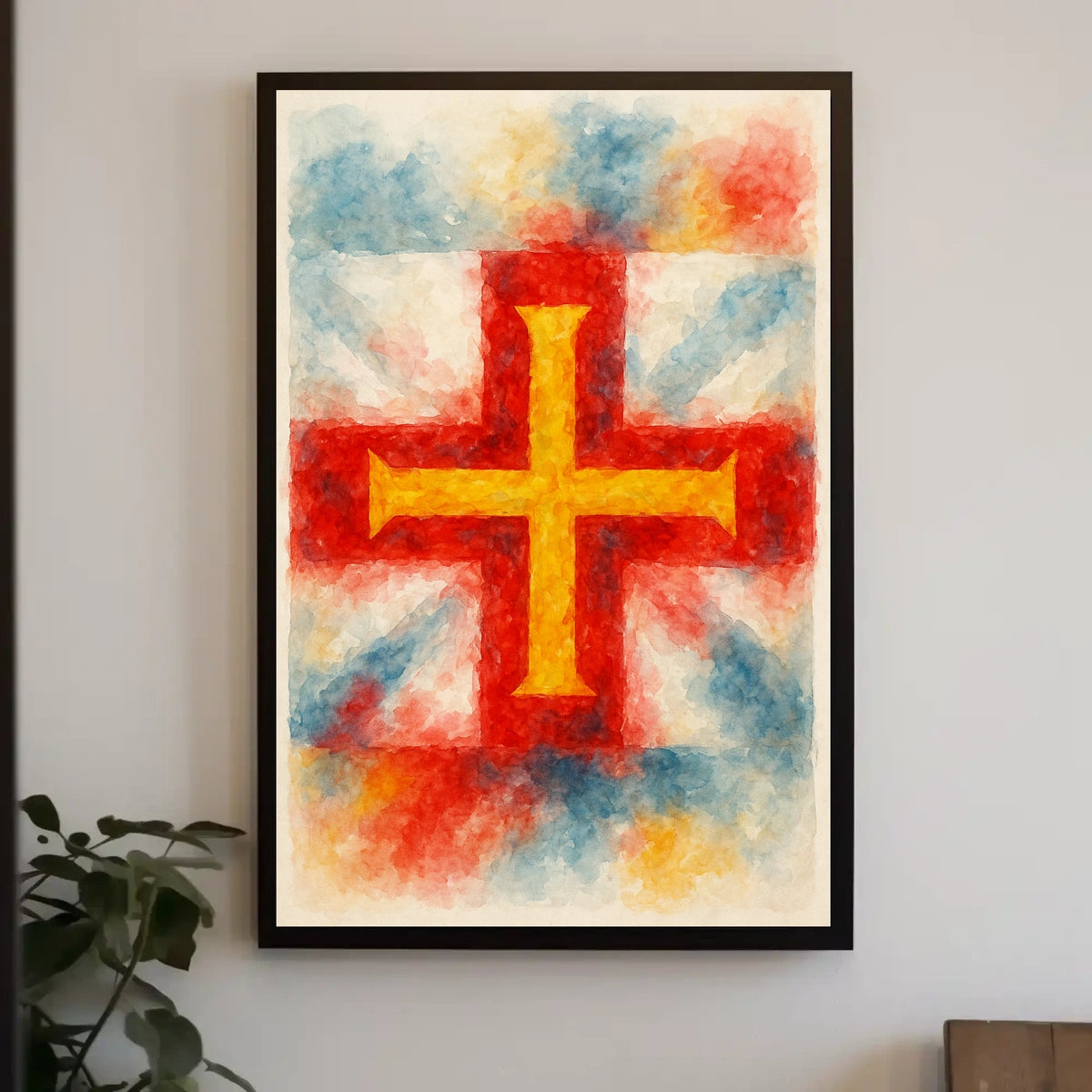 Abstract Cross in Watercolor Poster