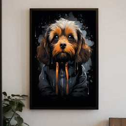Stylized Dog Portrait: Urban Fashion Art Print