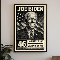 Joe Biden 46th President of the United States B & W Comic Sketch Poster