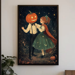 Whimsical Dancing Scene Illustration Fairy-tale Poster