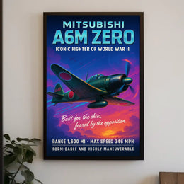 Mitsubishi A6M Zero Iconic Fighter Poster