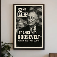Franklin D. Roosevelt 32nd President of the United States Digital Montaje Poster