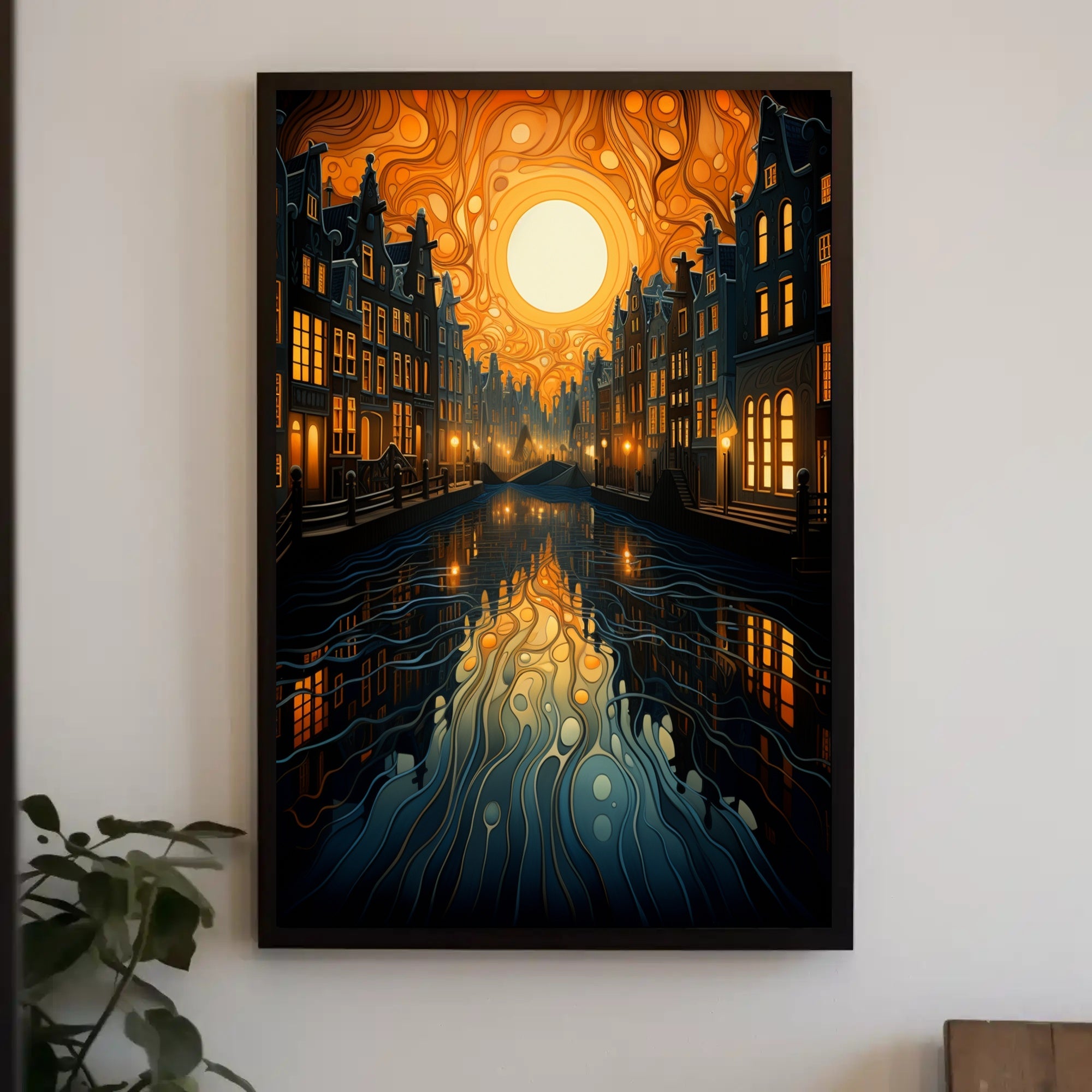 Dreamy Canal At Sunset Poster