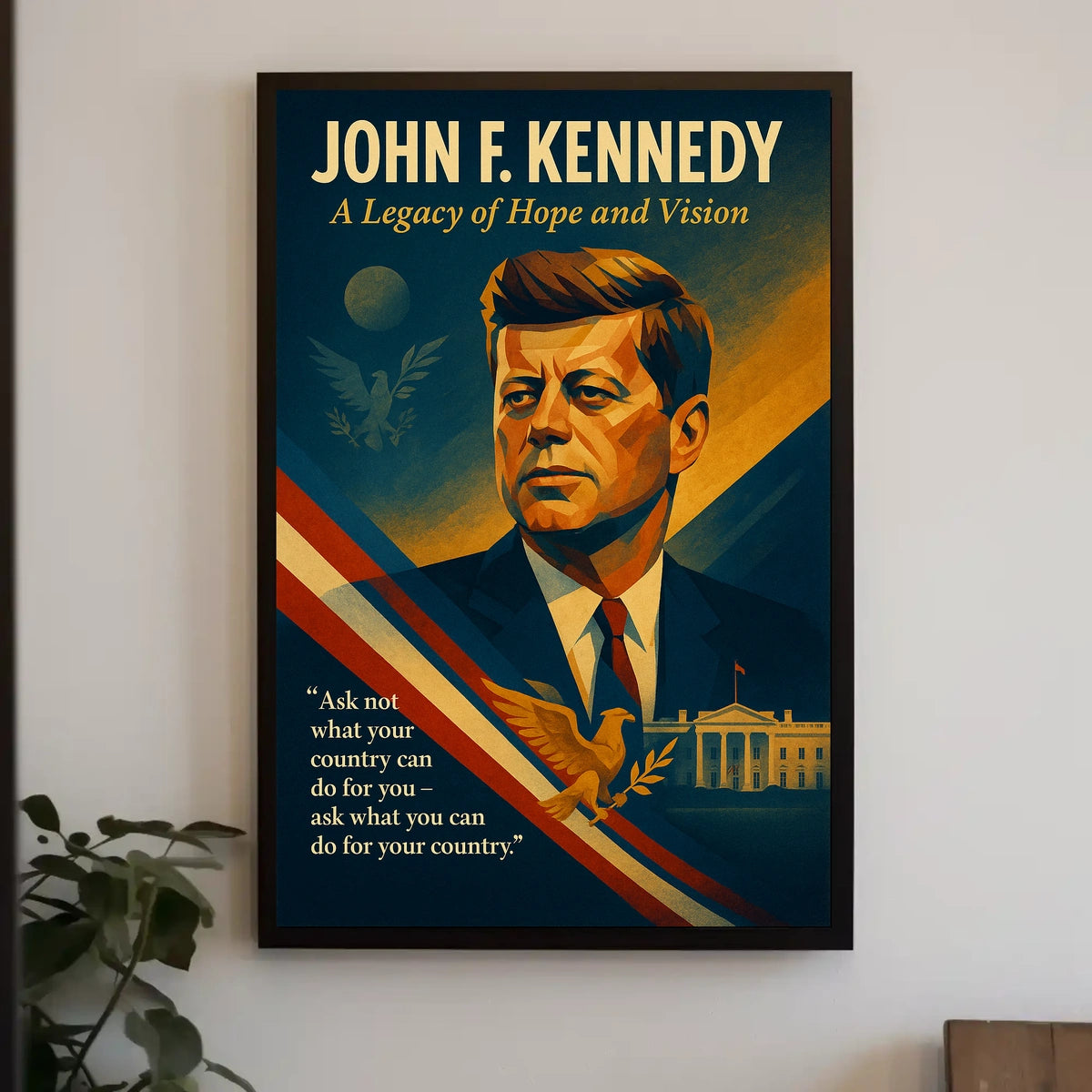 John F. Kennedy Patriotic Vintage Art Poster