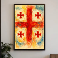 Vibrant Crosses Abstract Watercolor Poster