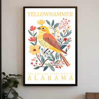 Yellowhammer Bird Alabama Nature Art Poster Print