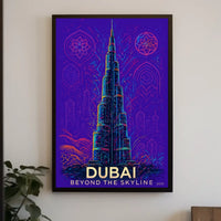Dubai Skyline Burj Khalifa Futuristic Sci-Fi Poster