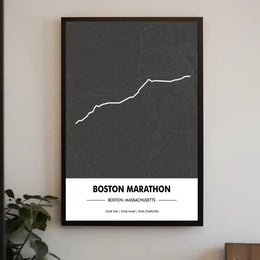 Boston Marathon Route Modern Minimalist Sports Poster