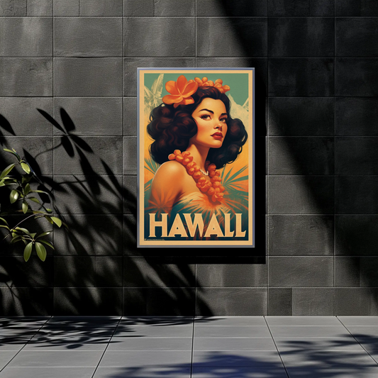 Hawaii Vintage Travel Poster