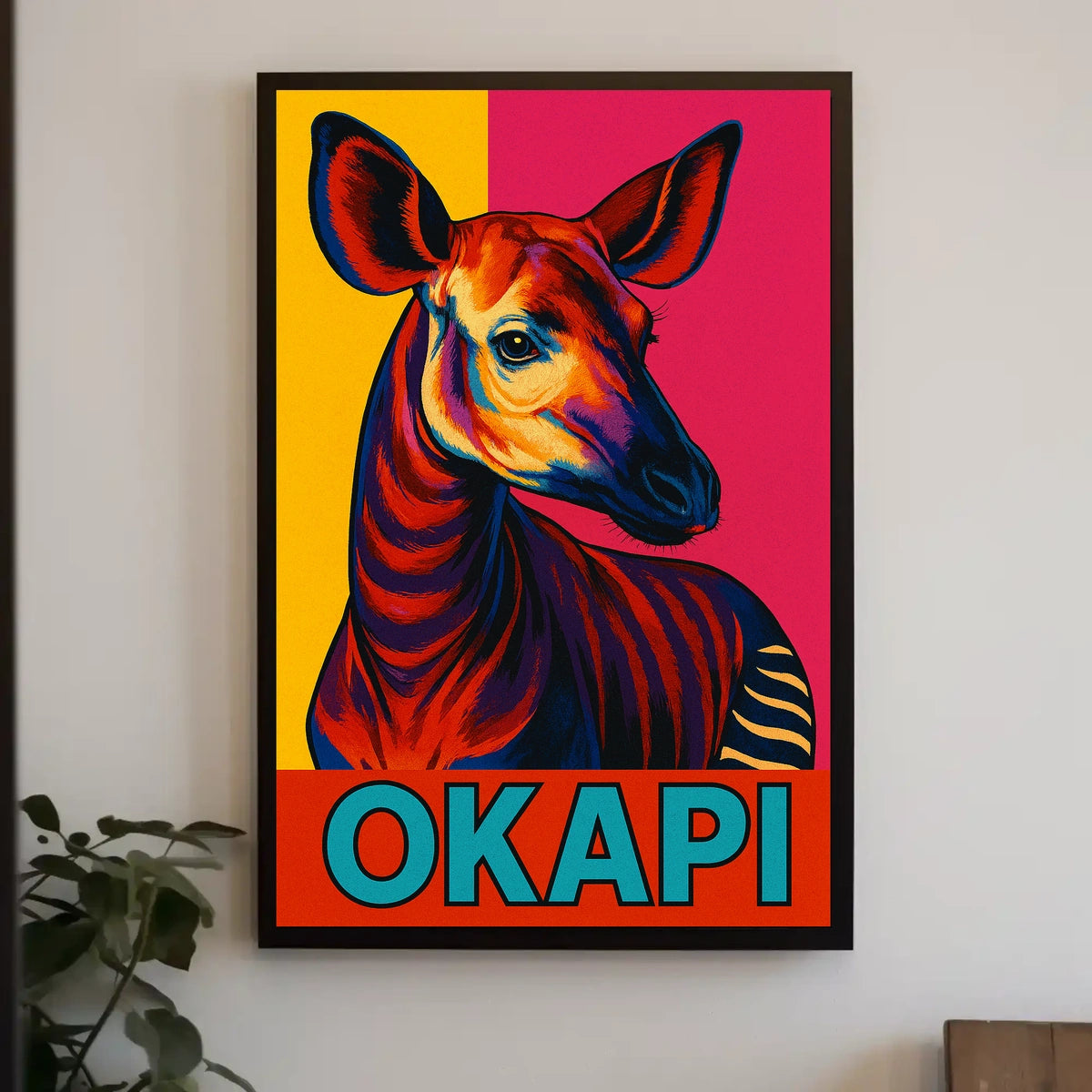 Vibrant Okapi Portrait Poster