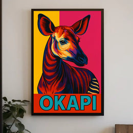 Vibrant Okapi Portrait Poster