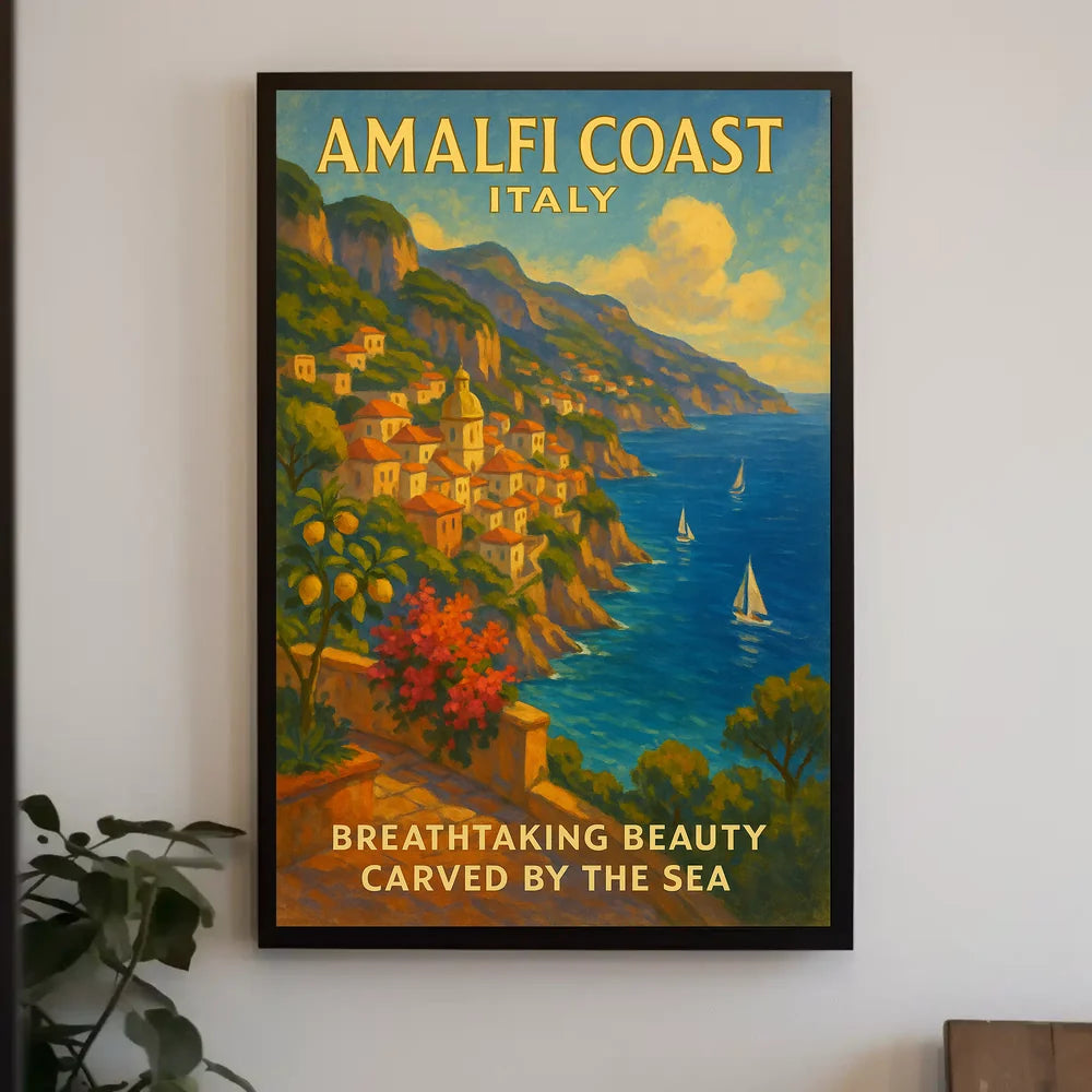 Breathtaking Coastal Beauty Carved by the Sea Poster