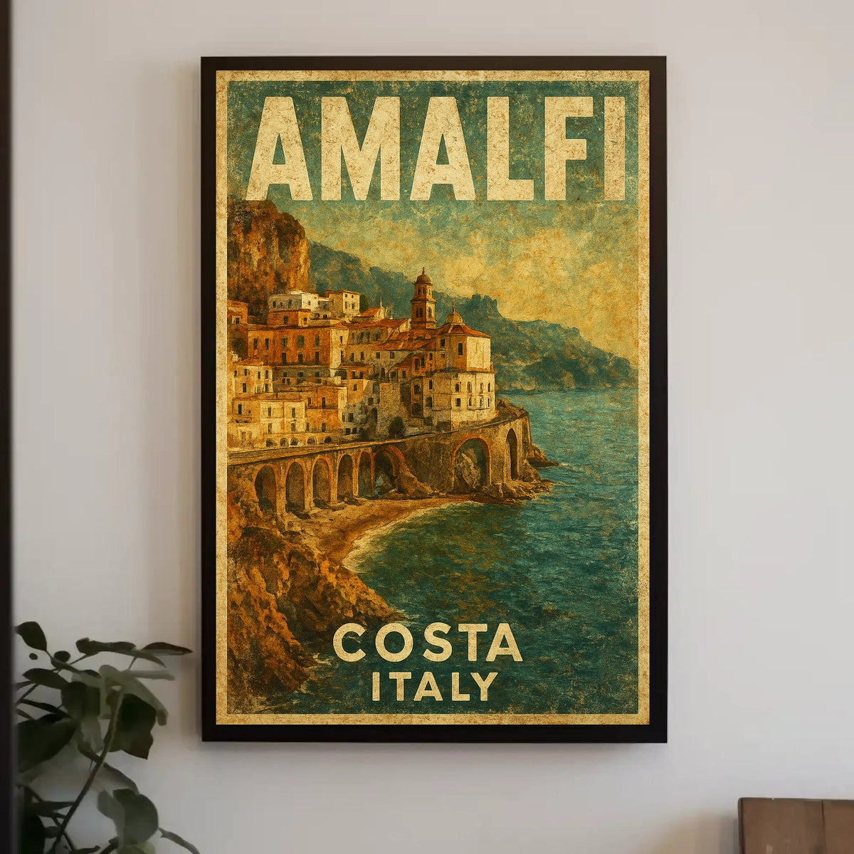 Amalfi Coast Italy Poster Art Museum Quality Wall Decor