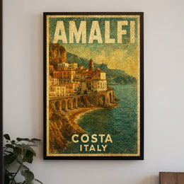 Amalfi Coast Italy Poster Art Museum Quality Wall Decor
