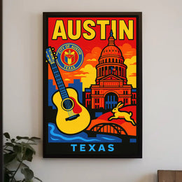 Vibrant Austin, Texas Poster PosterGoat