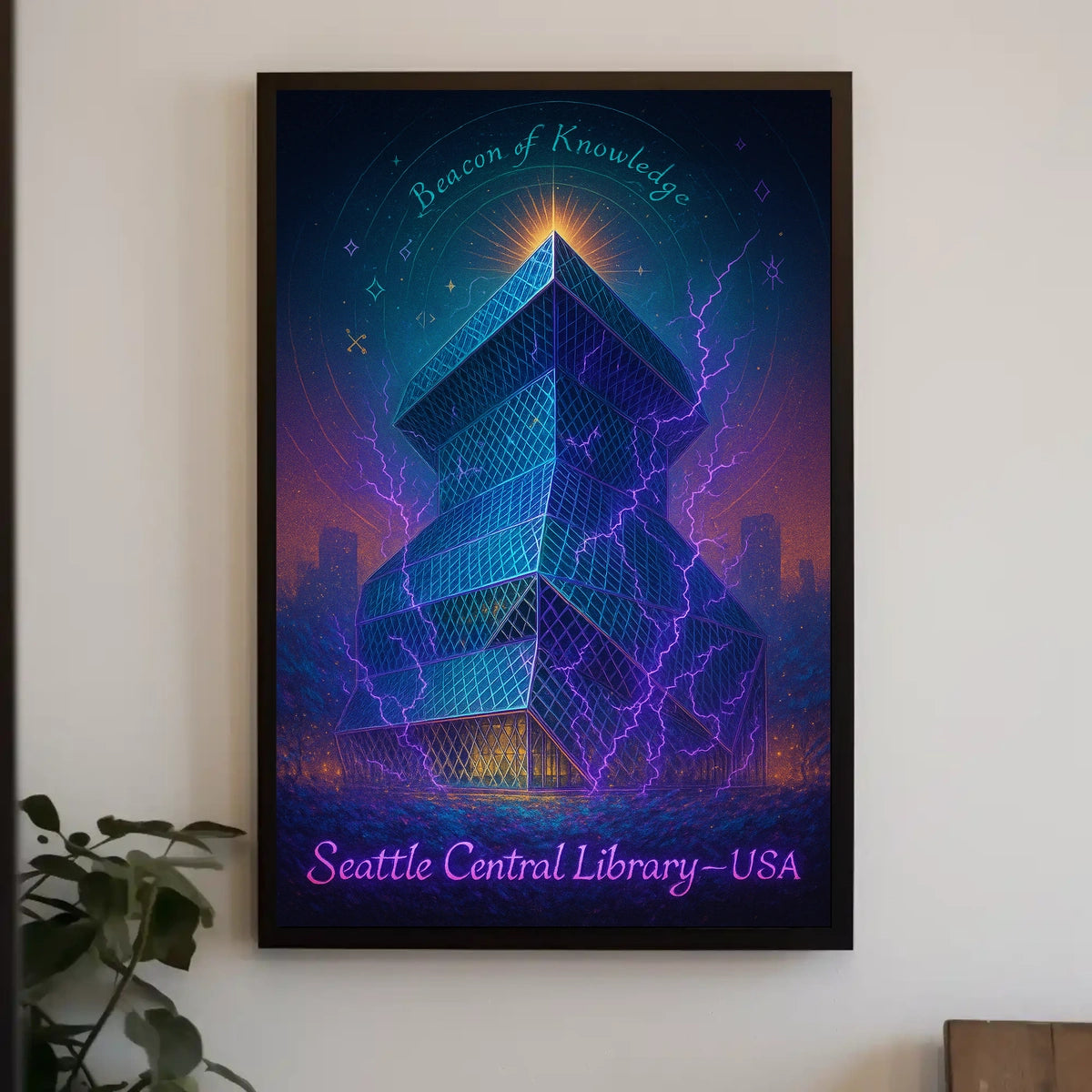 Beacon of Knowledge Seattle Central Library Poster