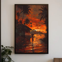 Tropical Sunset Serenity Poster