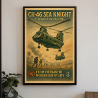CH-46 Sea Knight Vintage Flight Poster PosterGoat
