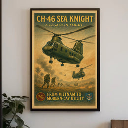CH-46 Sea Knight Vintage Flight Poster PosterGoat