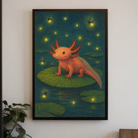 Enchanted Night With Axolotl Poster