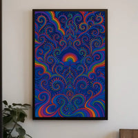 Psychedelic Swirling Patterns Retro Abstract Artistic Poster