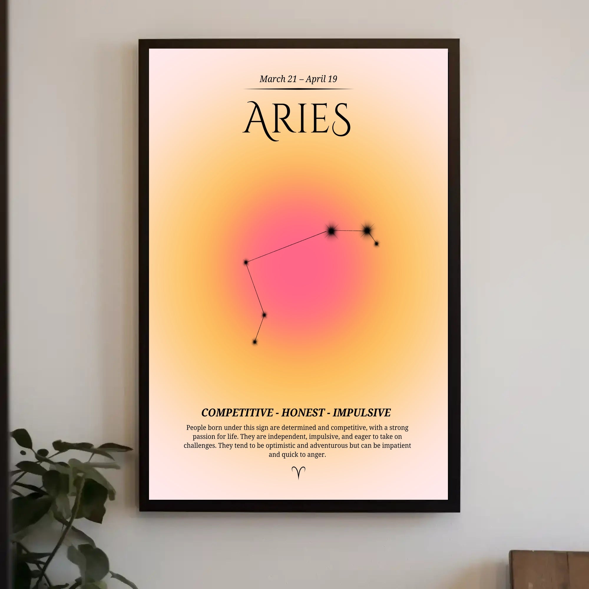 Aries Zodiac Celestial Constellation Artwork Poster PosterGoat